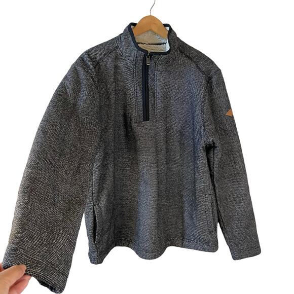 ORVIS Classic Collection Mens Quarter Zip Sweater Sherpa Lined Black L Outdoor - Picture 3 of 10